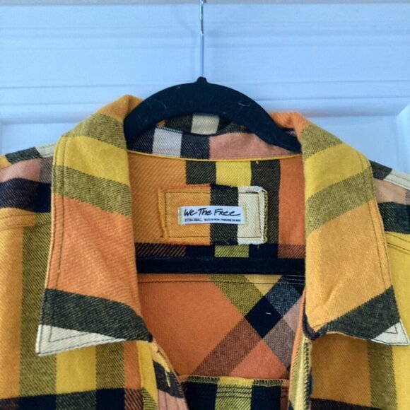 NWOT We The Free So Long Summer Plaid Flannel Top Yellow Sz XS - Picture 4 of 6